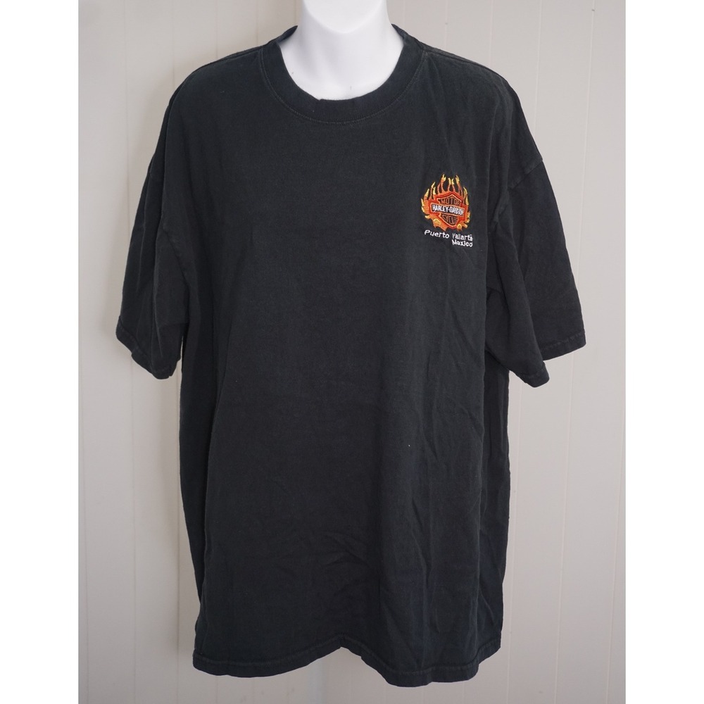 Harley-Davidson 2XL Black Cotton Puerto Vallarta Mexico T-Shirt